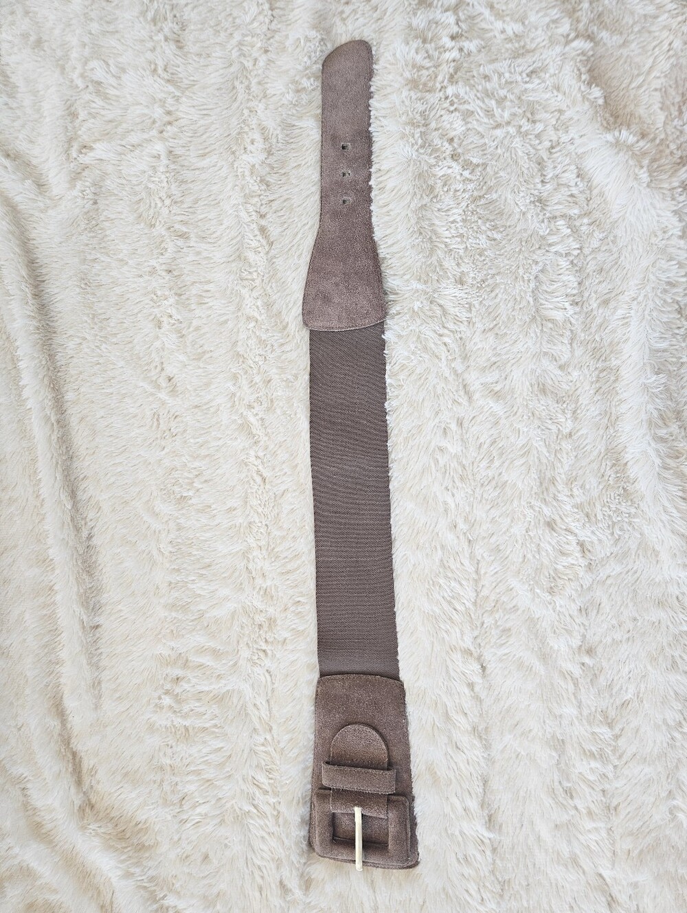 Express Taupe Suede Elastic Wide Cinch Belt Size Small Boho Statement